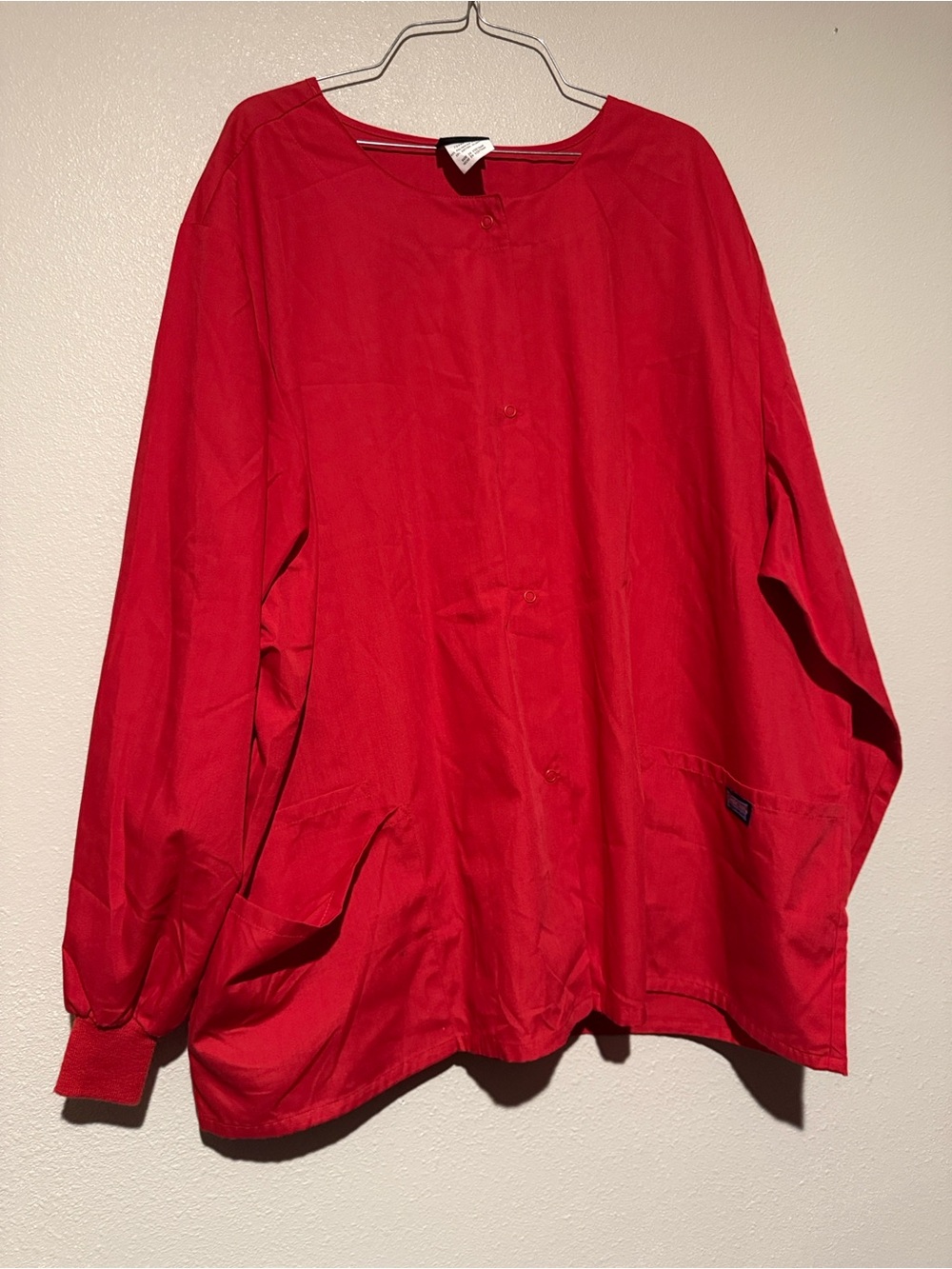 Cherokee Red Long-Sleeve Button Scrub Jacket